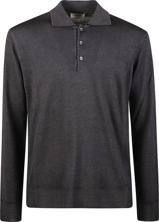 Altea Classic Polo Neck Button-Placket Virgin Wool Sweater