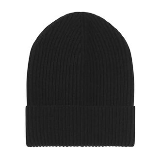 Dolce & Gabbana Geribbelde gebreide beanie - Dames - Hoeden - Zwart - ONE Size - Accessoires