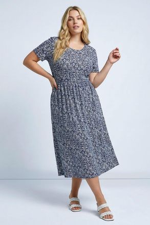 Roman Abstract Print Pocket Midi Dress