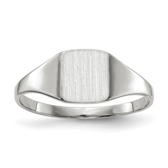 Diamond2Deal 14k White Gold Closed Back Signet Ring