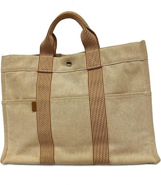 Herm&egrave;s Orange Canvas Tote Bag (Pre-Owned)