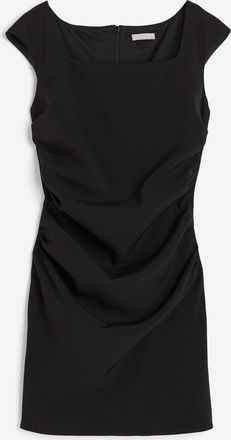H&M Twillkleid mit Karree-Ausschnitt - Schwarz