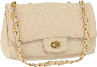Bally Pre-owned leren schoudertas - Dames - Vintage Schoudertas - Beige - ONE Size - Leer - Vintage