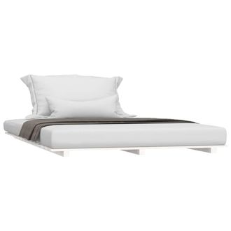 Berkfield Home Beautiful Bed Frame White 120x190 cm Small Double Solid Wood Pine