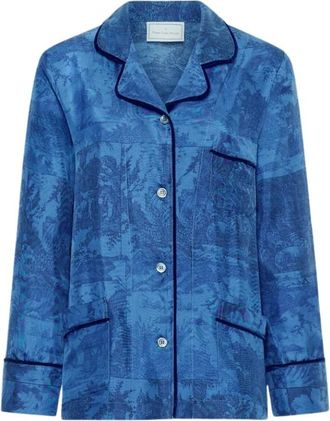 Pierre-Louis Mascia Aloegum Longsleeve Shirt - Dames - Overhemden - Blauw - M - Overhemden