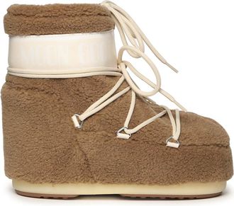 Moon Boot Schoenen, Dames, Bruin, 39 EU, Leer, Icon Low Fleece Boots