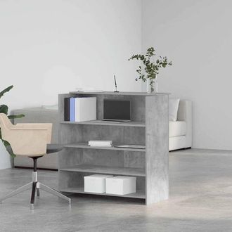 Berkfield Home Reception Desk Concrete Grey 100x50x103.5 cm Engineered Wood