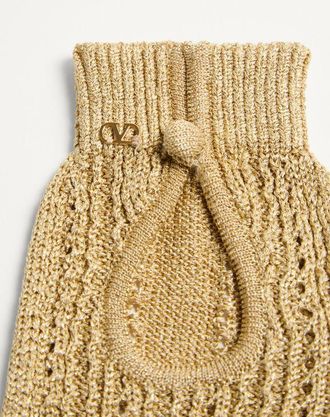 Valentino Garavani Guanti Fingerless Knitted In Lurex Donna ORO UNI