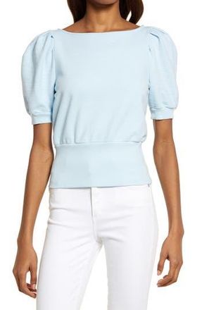 AG - Adriano Goldschmied Walker Puff Sleeve Top in Blue Cloud at Nordstrom Rack, Size Medium