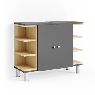 Vicco Mueble Bajo Lavabo Aquis, Antracita, 79.6 X 64 Cm, Vicco