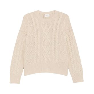 Max Mara Wkdalben Ronde Hals Breiwerk - Dames - Ronde hals truien - Beige - M - Wol - Truien & Vesten