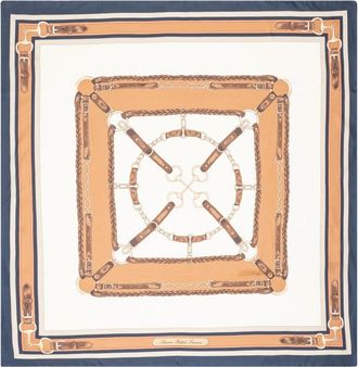Ralph Lauren Zijden vierkante sjaal met riemprint - Dames - Zijden sjaals - Veelkleurig - ONE Size - Leer - Accessoires