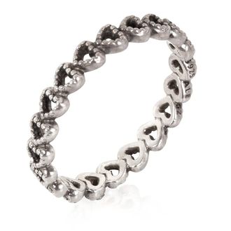 Pandora Sterling Silver Band of Hearts Ring, Size 52 (US 6)
