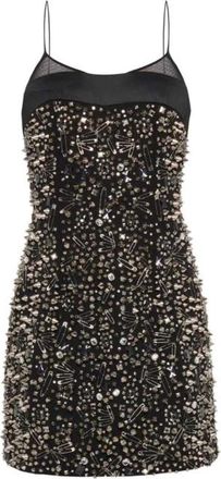 John Richmond Korte Jurk met Decoratieve Applicaties - Dames - Feestkleedjes - Zwart - XS - Polyester - Kleedjes