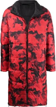 Michael Kors Omkeerbare Camo Pufferjas in Zwart - Heren - Parka Jassen - Rood - S - Polyester - Jassen