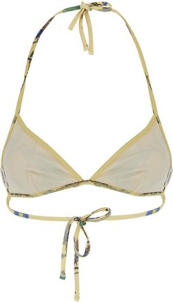 Versace Womens Triangle Bikini Top Yellow Elastane Swimwear Sea Clothing