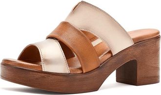 Eric Michael Connie Womens Wedge Shoes Tan Combo : EU 40 (US Womens 9.5-10) M (B), Leather