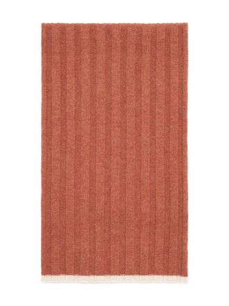 Brunello Cucinelli ribbed-knit scarf - men - Cashmere - One Size - Orange