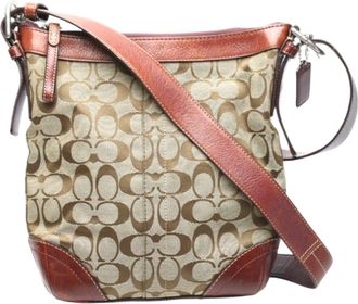 Coach Canvas Leather Shoulder Bag (Pre-Owned)
