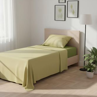 KASANOVA Completo letto singolo bicolor lime e salvia