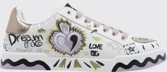 Dolce & Gabbana Sneakers Portofino in pelle di vitello con stampa grafica e slogan