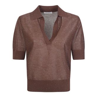 KANGRA Polo Shirts, female, Brown, Size: L Kangra Sweaters Chocolate brown
