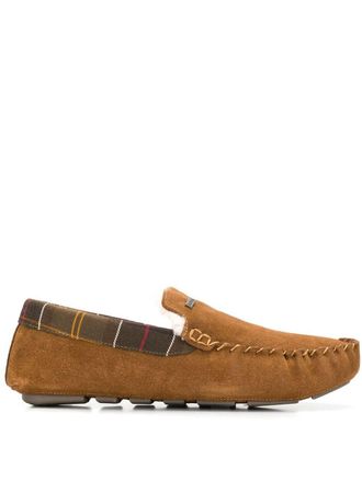 Barbour badslippers gevoerd met imitatie lamswol - Beige