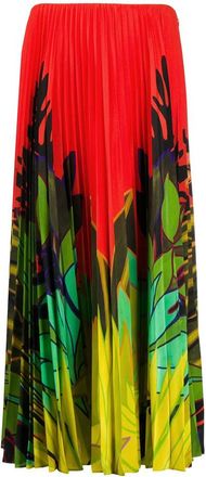 Valentino Garavani Mirrored Monkeys Forest Pleated Skirt