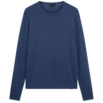 Ted Baker Heren Linnen Mix Crew Hals Trui (Midden marine)