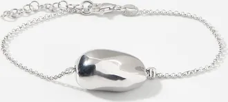 Simons Womens Silver organic-shape chain bracelet