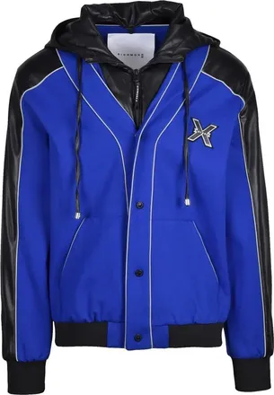 John Richmond Jacket Viscose/Nylon - Black/Blue