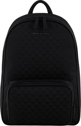Emporio Armani Roundshape Rugzak - Heren - Rugzakken - Zwart - ONE Size - Satijn - Tassen