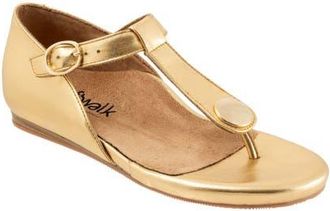 Softwalk Ankle Strap Sandal in Gold at Nordstrom, Size 10.5