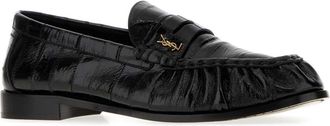 Saint Laurent Mens Black Leather Le Loafers Nero Mocassini
