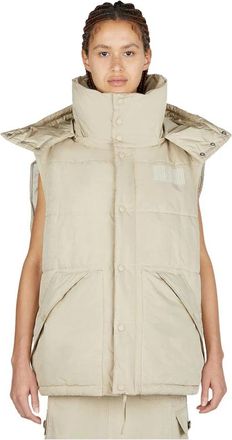 Marc Jacobs Oversized Puffer Gilet - Dames - Bodywarmers - Beige - XS - Polyester - Jassen