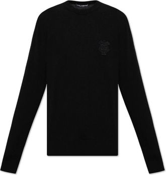 Dolce & Gabbana Trui met logo - Heren - Cashmere truien - Zwart - L - Kasjmier - Truien & Vesten