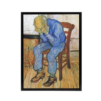 Artery8 At Eternitys Gate Sorrowing Old Man Van Gogh Framed Canvas Wall Art in Brown | Size: W24 x H32