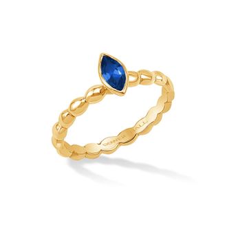Dower & Hall 14k Bubbles Narrative Ring with Marquise Sapphire 0.25ct