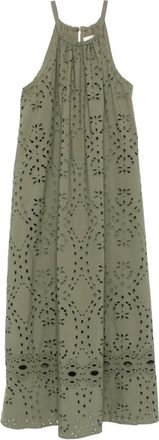 BA&SH Bonie eyelet-embroidered halterneck dress - Green