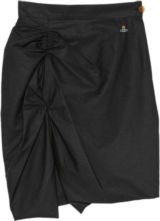 Vivienne Westwood Black Gathered Asymmetrical Mini Skirt