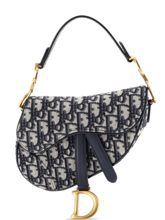 Dior Saddle Handbag Oblique Canvas Mini shoulder bag - Blu