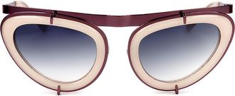 Linda Farrow ERDEM EDM3 C2 Womens Sunglasses White Size 50