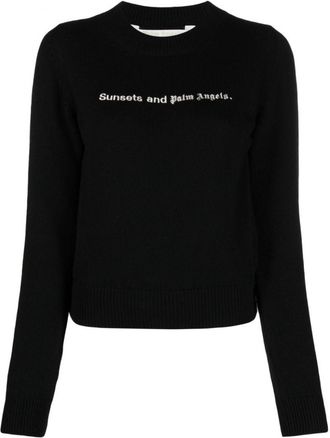 Palm Angels Black Sunset wool blend jumper