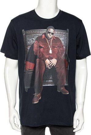R13 Navy Blue Cotton Biggie Throne Curtis Printed Short Sleeve T-Shirt