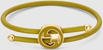 Gucci Bracelet With Enamel Round Interlocking G, Enamel, Enamel