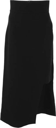 Dolce & Gabbana asymmetric-hem midi skirt - women - Viscose/Polyamide/Elastane - S - Black