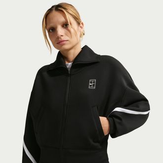 Nike Womens Advantage Dri-FIT Full-Zip Tennis Jacket in Black | IB0776-010
