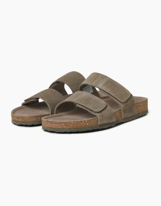 Jack & Jones Mens Jack & Jones Malta Suede Mens Martini Olive Sandals - Green - Size: 12
