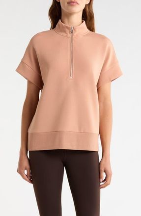 Varley Ritchie Short Sleeve Half Zip in Camel at Nordstrom, Size X-Small