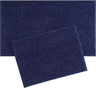 Laura Ashley Chenille Set of 2 Bath Rugs in Indigo at Nordstrom Rack